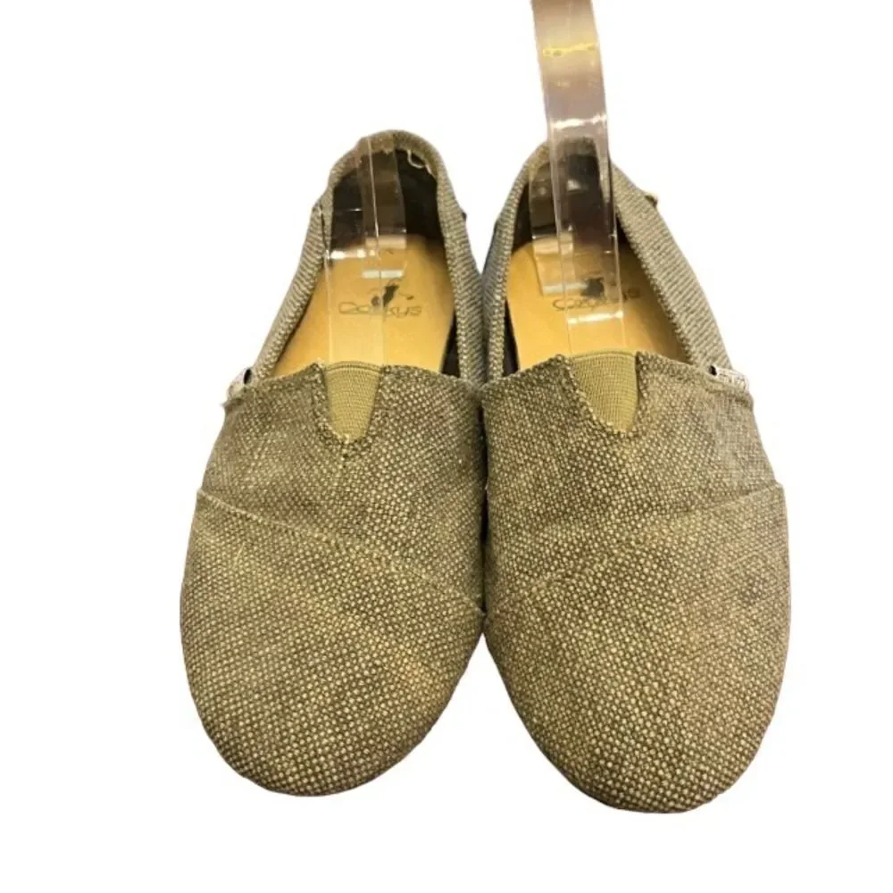 Corkys SUES Women's Casual‎ Canvas Flats Shoes Slip On Fat Beach Size 7